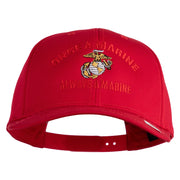 Once A Marine Always A Marine Embroidered Solid Cotton Twill Pro Style Cap - Red OSFM