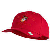 Once A Marine Always A Marine Embroidered Solid Cotton Twill Pro Style Cap - Red OSFM