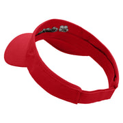 Plumeria Flowers Embroidered Brushed Bull Denim Sun Visor - Red OSFM