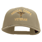 Licensed Medical Corps Veteran Embroidered Solid Cotton Twill Pro Style Cap - Khaki OSFM