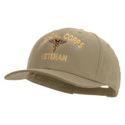 Licensed Medical Corps Veteran Embroidered Solid Cotton Twill Pro Style Cap - Khaki OSFM