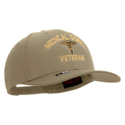 Licensed Medical Corps Veteran Embroidered Solid Cotton Twill Pro Style Cap - Khaki OSFM