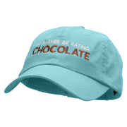 I'd Rather Be Eating Chocolate Embroidered Low Profile Dyed Cotton Twill Cap