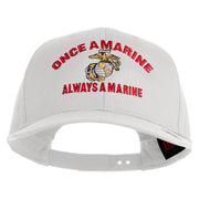 Once A Marine Always A Marine Embroidered Solid Cotton Twill Pro Style Cap - White OSFM