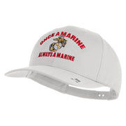 Once A Marine Always A Marine Embroidered Solid Cotton Twill Pro Style Cap - White OSFM
