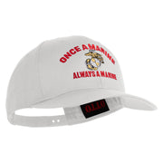 Once A Marine Always A Marine Embroidered Solid Cotton Twill Pro Style Cap - White OSFM