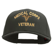 Licensed Medical Corps Veteran Embroidered Solid Cotton Twill Pro Style Cap - Charcoal OSFM