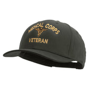 Licensed Medical Corps Veteran Embroidered Solid Cotton Twill Pro Style Cap - Charcoal OSFM