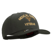 Licensed Medical Corps Veteran Embroidered Solid Cotton Twill Pro Style Cap - Charcoal OSFM