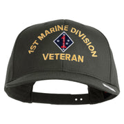 1st Marine Division Veteren Embroidered Solid Cotton Twill Pro Style Cap