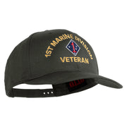 1st Marine Division Veteren Embroidered Solid Cotton Twill Pro Style Cap