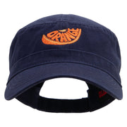 Orange Slice Embroidered Big Size Adjustable Ripstop Army Cap - Navy OSFM