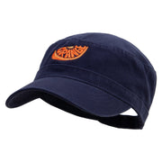Orange Slice Embroidered Big Size Adjustable Ripstop Army Cap - Navy OSFM