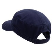 Orange Slice Embroidered Big Size Adjustable Ripstop Army Cap - Navy OSFM