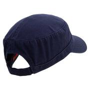 Orange Slice Embroidered Big Size Adjustable Ripstop Army Cap - Navy OSFM