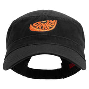 Orange Slice Embroidered Big Size Adjustable Ripstop Army Cap - Black OSFM