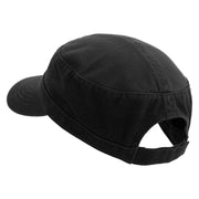 Orange Slice Embroidered Big Size Adjustable Ripstop Army Cap - Black OSFM