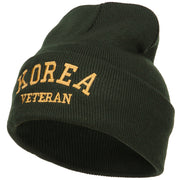 Korea Veteran Embroidered Long Beanie