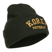 Korea Veteran Embroidered Long Beanie