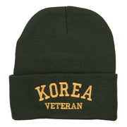 Korea Veteran Embroidered Long Beanie