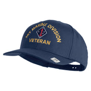 1st Marine Division Veteren Embroidered Solid Cotton Twill Pro Style Cap - Navy OSFM