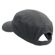 Orange Slice Embroidered Big Size Adjustable Ripstop Army Cap - Charcoal-Grey OSFM