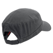 Orange Slice Embroidered Big Size Adjustable Ripstop Army Cap - Charcoal-Grey OSFM