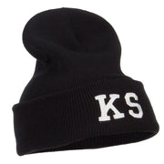 KS Kansas State Embroidered Long Beanie