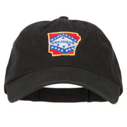 Arkansas State Map Flag Embroidered Low Profile Cotton Cap