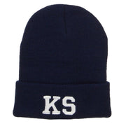 KS Kansas State Embroidered Long Beanie