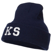 KS Kansas State Embroidered Long Beanie