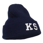 KS Kansas State Embroidered Long Beanie