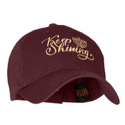 Keep Shining Embroidered Solid Cotton Twill Low Profile Cap