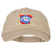 Arkansas State Map Flag Embroidered Low Profile Cotton Cap