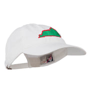 Kentucky State Map Embroidered Washed Cap