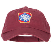 Arkansas State Map Flag Embroidered Low Profile Cotton Cap