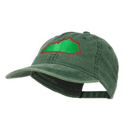 Kentucky State Map Embroidered Washed Cap