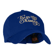 Keep Shining Embroidered Solid Cotton Twill Low Profile Cap