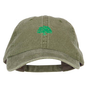 Oak Tree Embroidered Washed Buckle Cap