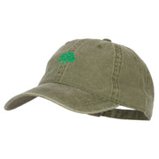 Oak Tree Embroidered Washed Buckle Cap