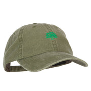 Oak Tree Embroidered Washed Buckle Cap