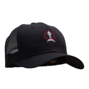 Seoul Tower Embroidered High Profile Mesh Cap