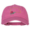 North Dakota Prairie Rose with Map Embroidered Unstructured Washed Cap