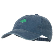 Oak Tree Embroidered Washed Buckle Cap