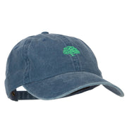 Oak Tree Embroidered Washed Buckle Cap