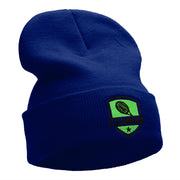 Tennis Racquet Logo Embroidered Long Knitted Beanie