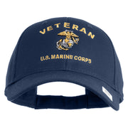 Veteran US Marine Corps Embroidered Solid Cotton Twill Low Profile Cap - Navy OSFM