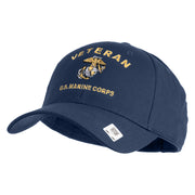 Veteran US Marine Corps Embroidered Solid Cotton Twill Low Profile Cap - Navy OSFM
