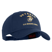 Veteran US Marine Corps Embroidered Solid Cotton Twill Low Profile Cap - Navy OSFM
