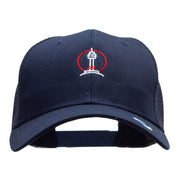 Seoul Tower Embroidered High Profile Mesh Cap